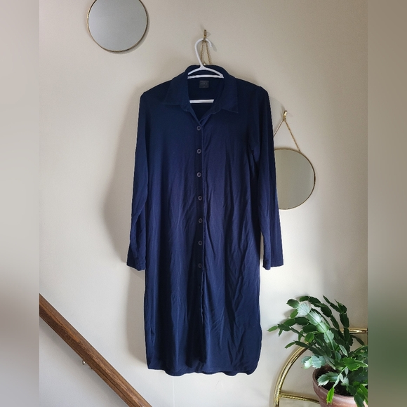Miik Dresses & Skirts - Miik Navy Blue Dress, Button Down, Collared, Size Small, Canadian Company.